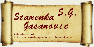 Stamenka Gašanović vizit kartica